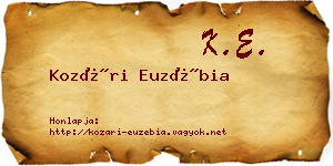 Kozári Euzébia névjegykártya